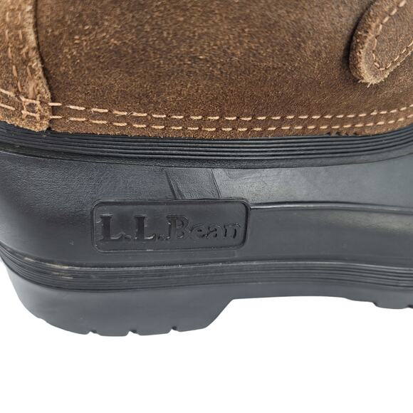 L.L. Bean Women's Brown Suede Duck Rubber Faux Wool Insert Winter Boots Size 6 - Picture 3 of 8